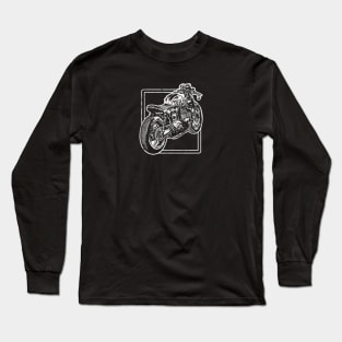 Vintage gifts, Motorcycle Print, Cafe Racer Long Sleeve T-Shirt